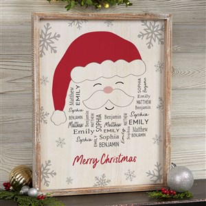 Santa Repeating Name Personalized Whitewashed Frame Wall Art - 14x18 - 48682-14x18