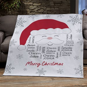 Santa Repeating Name Personalized Christmas Sweatshirt Blanket - 50x60 - 48687-SW