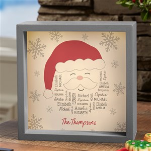 Repeating Name Personalized Santa LED Light Shadow Box - Small - Grey - 48689-6x6