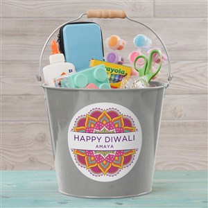 Diwali Personalized Treat Bucket- Silver - 48798-S