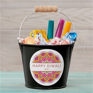 Diwali Personalized Large Treat Bucket- Black - 48798-BL