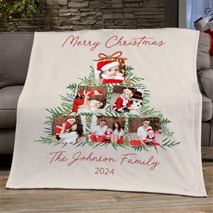 Holiday Moments Personalized Christmas Photo Plush Fleece Blanket - 50x60 - 48800-F