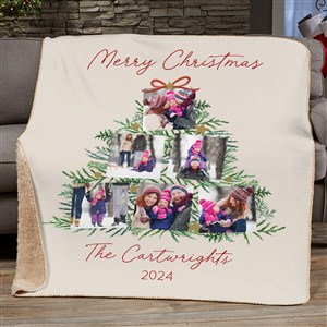 Holiday Moments Personalized Christmas Photo Sherpa Fleece Blanket - 50x60 - 48800-S