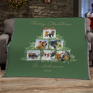 Holiday Moments Personalized Christmas Photo Woven Throw Blanket - 56x60 - 48800-A