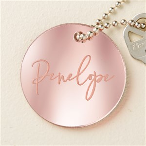 Trendy Script Personalized Rose Gold Mirrored Acrylic Keychain - 48858-RG