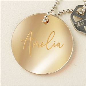 Trendy Script Personalized Gold Mirrored Acrylic Keychain - 48858-G