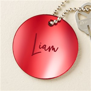 Trendy Script Personalized Red Mirrored Acrylic Keychain - 48858-R