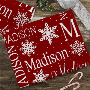 Christmas Snowflake Repeating Name Personalized Wrapping Paper - 6ft Roll - 48904