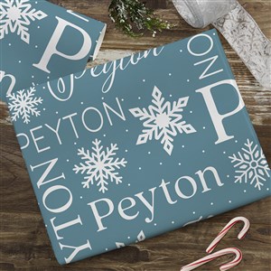 Christmas Snowflake Repeating Name Personalized Wrapping Paper - 18ft Roll - 48904-L