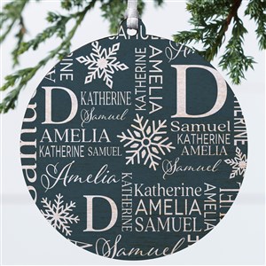 Christmas Snowflake Repeating Name Personalized Ornament-3.75quot; Wood - 1 Sided - 48908-1W