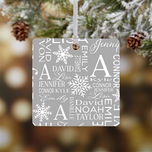 Christmas Snowflake Repeating Name Personalized Ornament-2.75quot; Metal - 1 Sided - 48908-1M