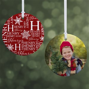 Christmas Snowflake Repeating Name Personalized Ornament- 2.85quot; Glossy - 2 Sided - 48908-2S