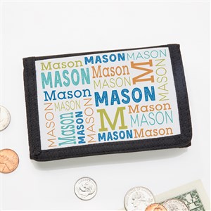 Trendy Repeating Name Personalized Wallet - 49065