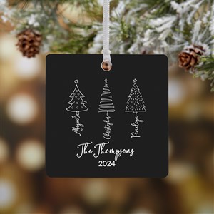 Scripted Christmas Tree Personalized Ornament-2.75quot; Metal - 1 Sided - 49262-1M