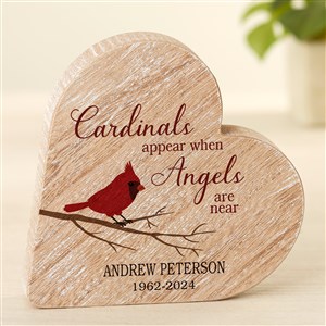 Cardinal Memorial Personalized Wooden Heart - 49425