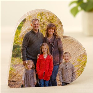 Personalized Photo Wooden Heart - Large - 49432-L