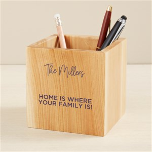 Family Name Personalized Wooden Pencil Holder - 49463