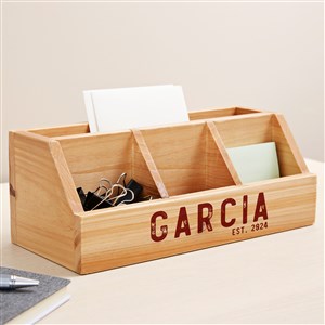 Rustic Name Personalized Wooden Desk Organizer - 49475