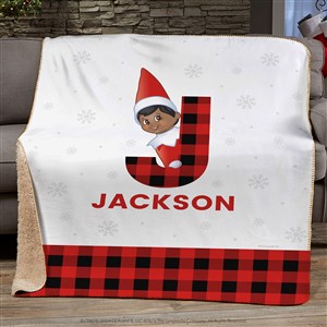 The Elf on the Shelf® Plaid Personalized 60x80 Sherpa Blanket - 49570-SL