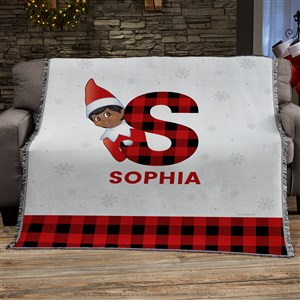 The Elf on the Shelf® Plaid Personalized 56x60 Woven Throw - 49570-A