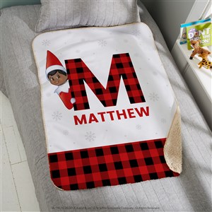 The Elf on the Shelf® Plaid Personalized 30x40 Sherpa Blanket - 49570-SS