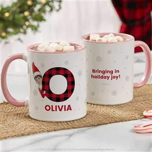 The Elf on the Shelf® Plaid Personalized Christmas Mug 11 oz.- Pink - 49574-P