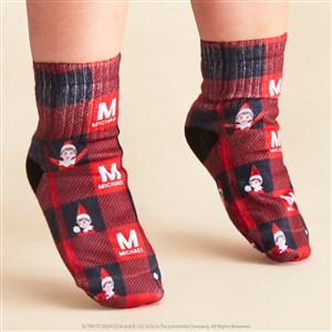 The Elf on the Shelf® Plaid Personalized Toddler Christmas Socks - 49581