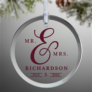 Moody Chic Personalized Wedding Glass Ornament - 49626