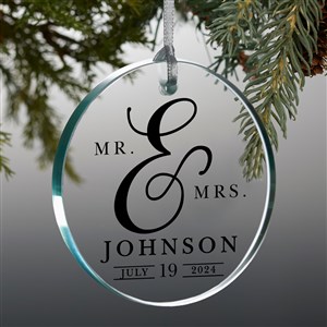 Moody Chic Personalized Wedding Glass Premium Ornament - 49626-P