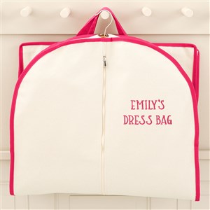 Write Your Own Embroidered Canvas Garment Bag- Pink - 49756-P