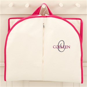 Playful Name Embroidered Canvas Garment Bag- Pink - 49758-P