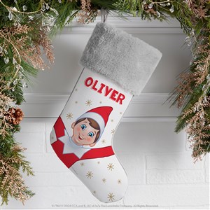 The Elf on the Shelf® Personalized Grey Faux Fur Christmas Stockings - 50071-GF