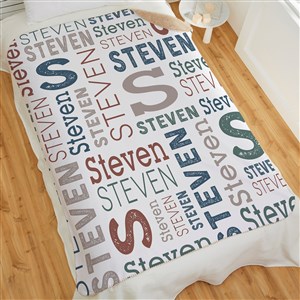 Trendy Repeating Name Personalized 60x80 Sherpa Blanket - 50128-SL