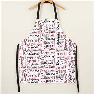 Repeating Name Heart Personalized Full Color Apron - 50203