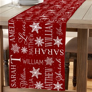 Christmas Snowflake Repeating Name Personalized Table Runner - Small - 50209-S