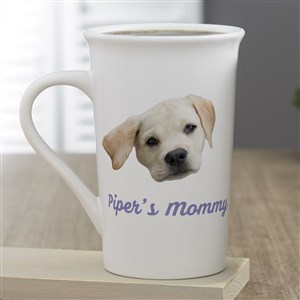 Pet Photo Face Cutout Personalized Latte Mug 16 oz.- White - 50283-U