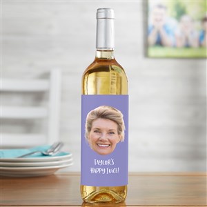 Photo Face Cutout Personalized Wine Bottle Label - 50295-T