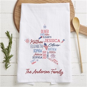 Patriotic Repeating Name Personalized Flour Sack Towel - 50382