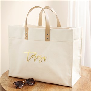 Metallic Foil Name Personalized Tote Bag - 50442