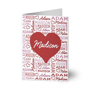 Repeating Name Heart Personalized Greeting Card - 50568