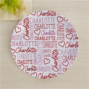 Repeating Name Heart Personalized Kids Plate - 50579-P