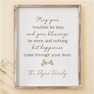 Irish Door Blessing Personalized Whitewashed Frame Wall Art- 14x 18 - 50674-14x18