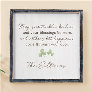 Irish Door Blessing Personalized Blackwashed Frame Wall Art- 12x 12 - 50674B-12x12