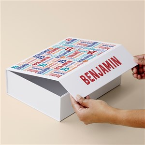 Trendy Repeating Name Personalized Keepsake Memory Box-8x10 - 51536-S