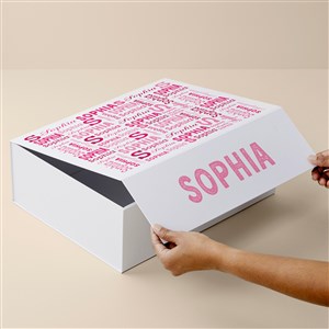 Trendy Repeating Name Personalized Keepsake Memory Box-12x15 - 51536-L