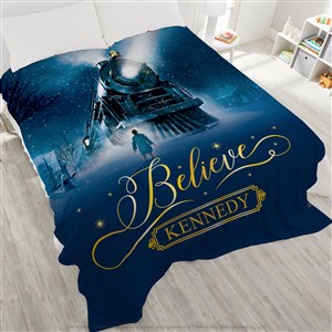 Polar Express® Personalized 90x90 Plush Queen Fleece Blanket - 51733-QU