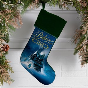 Polar Express® Personalized Green Christmas Stockings - 51737-G