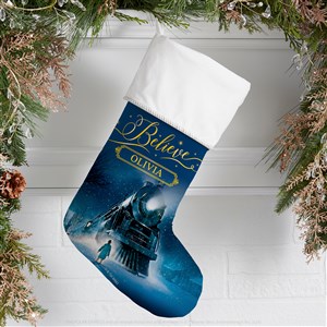 Polar Express® Personalized Ivory Christmas Stockings - 51737-I