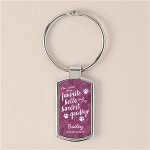 Paw Prints On My Heart Personalized Keychain-Rectangle - 51877-K