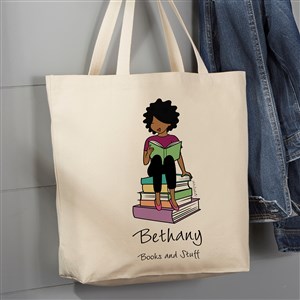 Book Lover philoSophies® Personalized Canvas Tote Bags- 20 x 15 - 52453-L